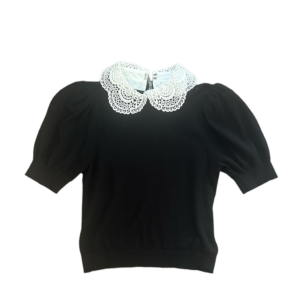 Alice + Olivia Chase Puff Sleeve Sweater Sz M